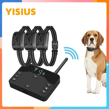 Електрически средства за дресура и поведение на кучета YISIUS, нашийник с електрически шокером, безжичен Ограда, вибратор, инсектициди и средства за дресура на кучета