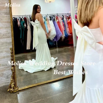 Molisa, сватбената рокля на Русалка с отворен гръб, сатенени шаферски рокли без презрамки, скъпа облекла за жени, 2023, Безплатна доставка, Държава, сватбена рокля