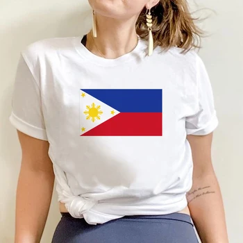 Тениска с флага на Филипините, дамски забавна тениска, эстетичная дрехи, реколта върховете Унисекс, градинска облекло, модна тениска, дамски