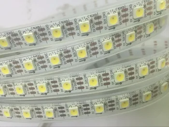 4m DC5V адресуемый led пиксел SK6812 бял цвят srip; водоустойчив в силиконовата тръба; IP66;; 74шт SK6812/M с 74 пиксела; БЯЛА печатна платка