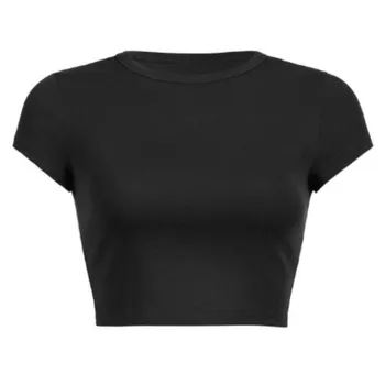 Однотонная риза в стил Харадзюку, Женска тениска с прибирането на реколтата 2023 година, Градинска облекло, тениски с къс ръкав, Къса риза, тениска