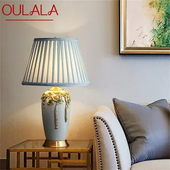 Модерна настолна лампа OULALA от месинг, креативна керамична светодиодна настолна лампа, декоративна за дома