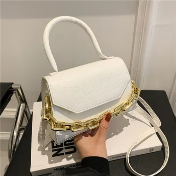 Дамски чанти, ежедневни нова мода, ретро Лесна чанта за софтуера на веригата през рамо, луксозни маркови дизайнерски чанти, клатч