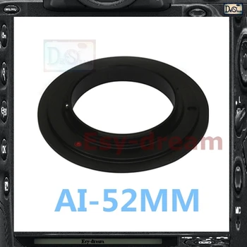 Адаптер за макро фотография с обратен пръстен на обектива AI-52 52 мм за огледално-рефлексен фотоапарат NIKON-52 Nikon F AI Обектив PR208