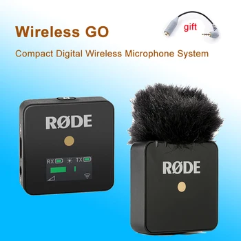 Безжичен микрофон Rode Wireless GO Компактна дигитална система 2.4 Ghz Вграден микрофон микрофон Микрофон за студийната запис на видео