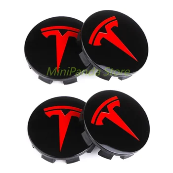 4 Бр. Емблемата на Tesla, капачки за централна главината на колелото, джанти, подходящ за модели на Tesla 3 X S Y