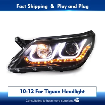 Автоаксесоари за VW Tiguan 2009-2012 дневни Светлини DRL главоболие фенер с лещи ксеноновыми