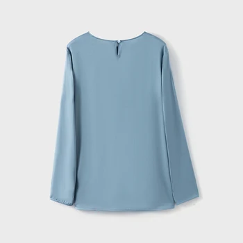 Коприна тениска, дамска блуза от висок клас, с изчистена и елегантна минималистичная ~ лятна блуза от коприна тутового дърво, най-риза