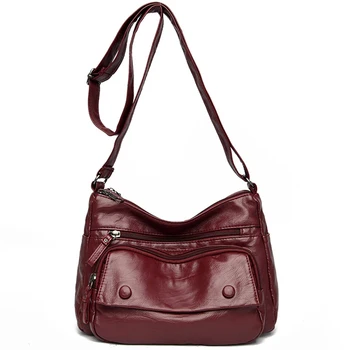 Тенденцията 2023, нови дамски чанти през рамо, модерен дамски пътни чанти на рамо, дизайнерска луксозна дамска чанта-месинджър от мека кожа, чанта