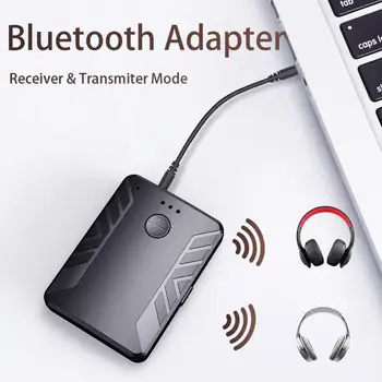 4 В 1 на Мулти-Приемник Аудиопередатчика Bluetooth 5,0 За телевизор, PC Свързване на 2 Слушалки 3,5 мм Стерео Безжичен Адаптер С МИКРОФОН