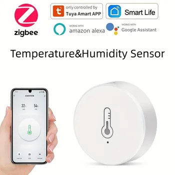 Сензор за температура и Влажност на Hristo Smart ZigBee За домашна Сигурност На батерии С приложение на Hristo Smart Life Алекса Google App Home