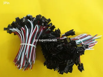 10 ~ 100 Двойки 3-пинови конектори Жена-мъж за WS2812B WS2811 WS2812 led лента 20AWG кабел