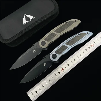 CMB НОЖОВЕ Престрелки Сгъваеми ножове CF + дръжка от титанова сплав стомана нож M390 за защита на къмпинг, риболов, EDC инструмент
