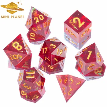 Мини-Планета на DND Набор от Кубчета Многостранни Кубчета От Смола С Остри Ръбове RPG Игри Galaxy Rolling Dice D & D Box 7 бр./компл. На едро