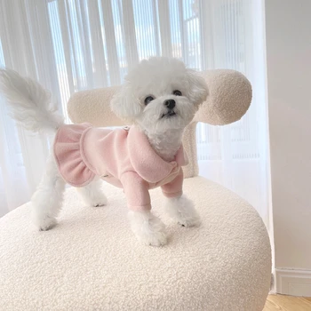 2022 Корейски дрехи за домашни любимци, утепленное рокля за кучета, зимни Дрехи за кучета, Послушное есенно-зимния рокля за домашни любимци, Талисмани за момичета, йоркширски Териери