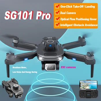 SG101 Pro Drone 4K ESC Двойна камера за заобикаляне на препятствия Бесщеточный оптичен поток Позициониране RC Квадрокоптер Играчка, Подарък 101PRO Mini Dron